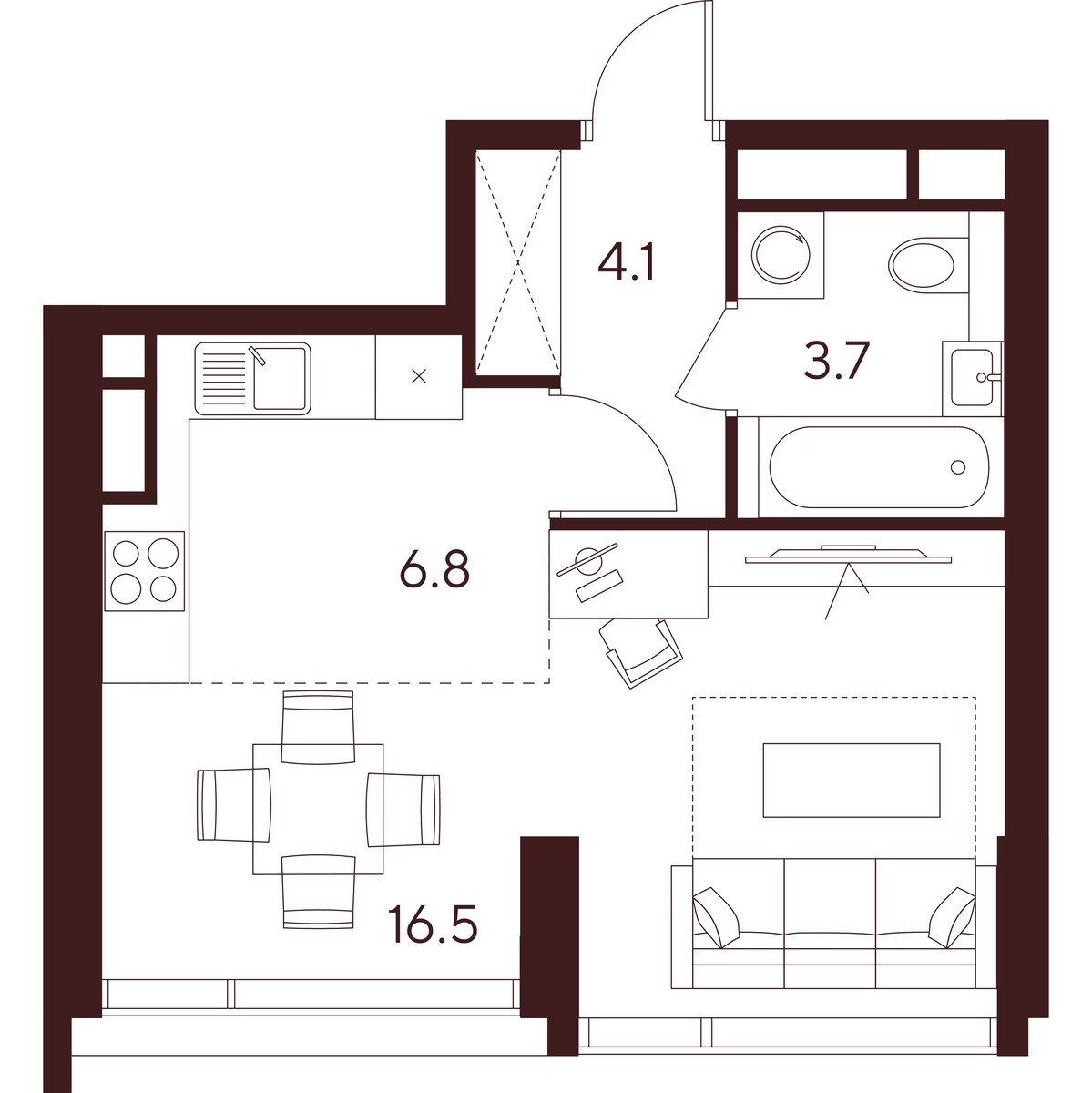 Планировка 31.1 м²