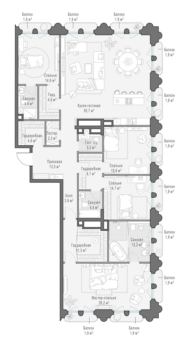 Планировка 206.4 м²