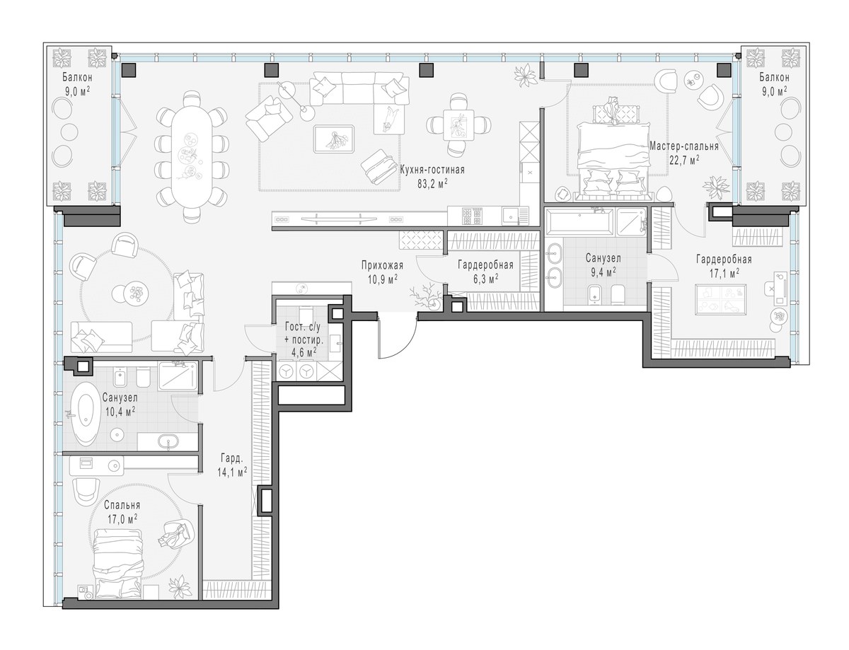 Планировка 199.2 м²