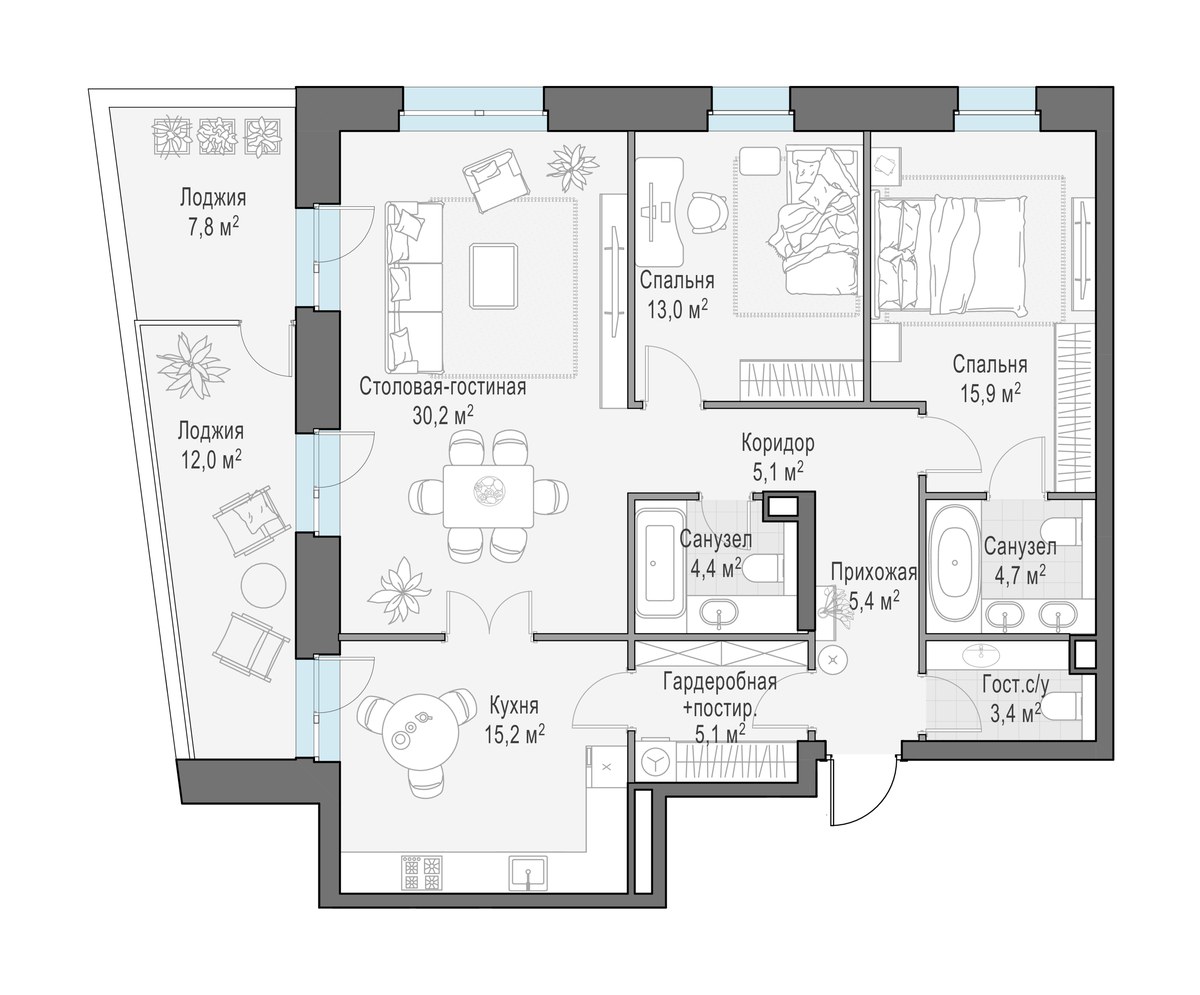 Планировка 112.4 м²