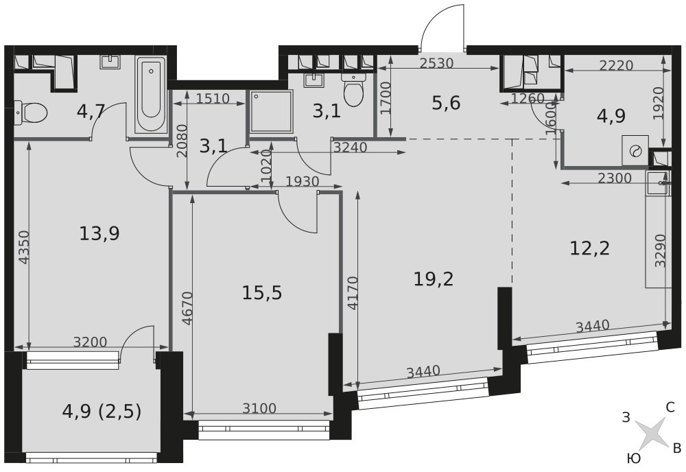 Планировка 84.7 м²
