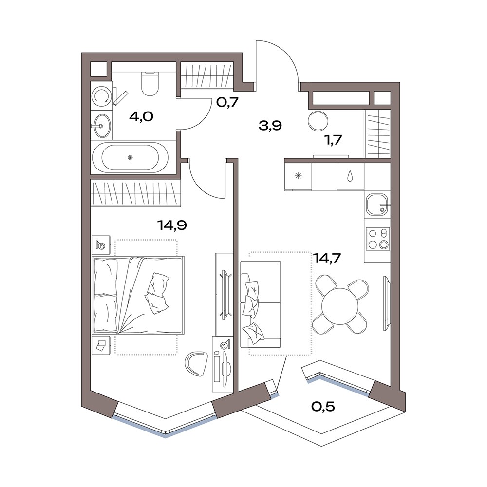 Планировка 40.9 м²