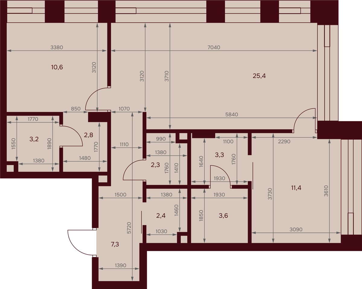 Планировка 71.8 м²