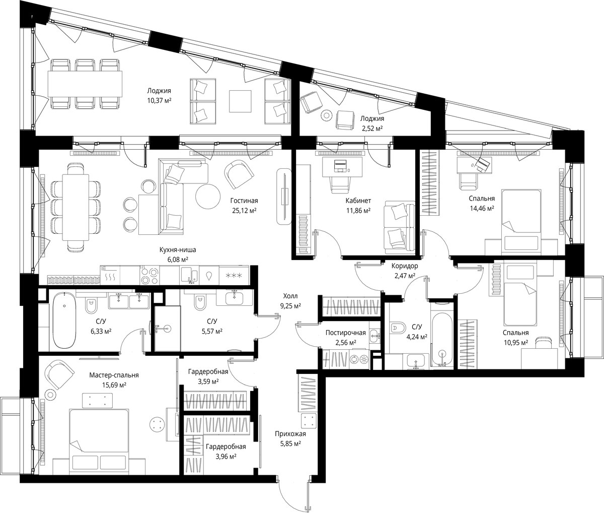 Планировка 140.87 м²