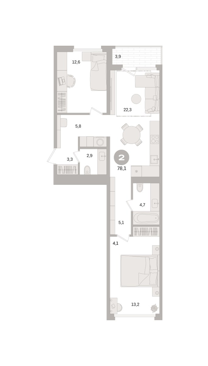 Планировка 78.1 м²