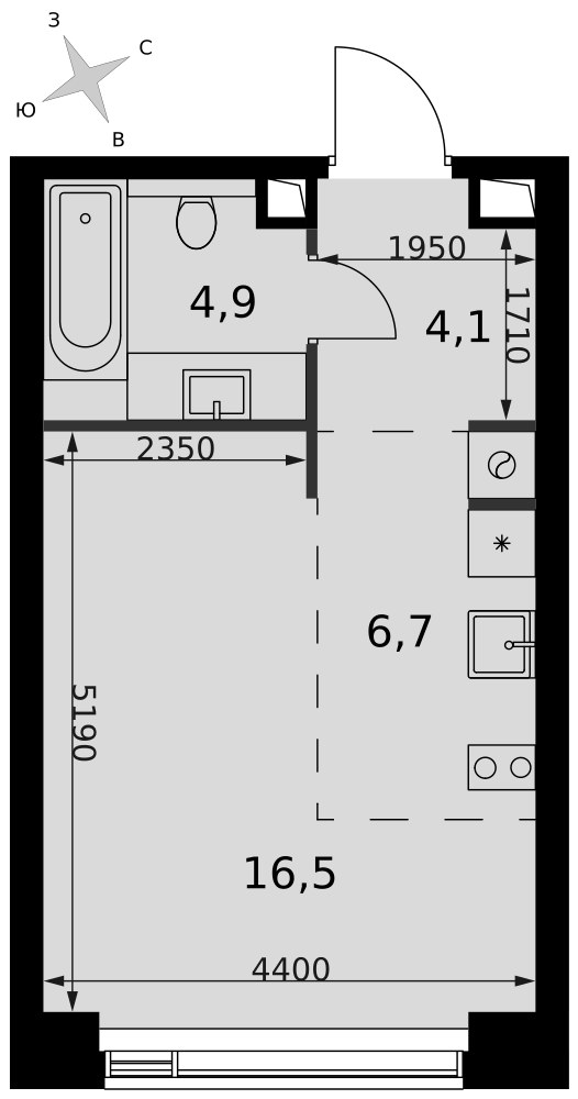 Планировка 32.2 м²