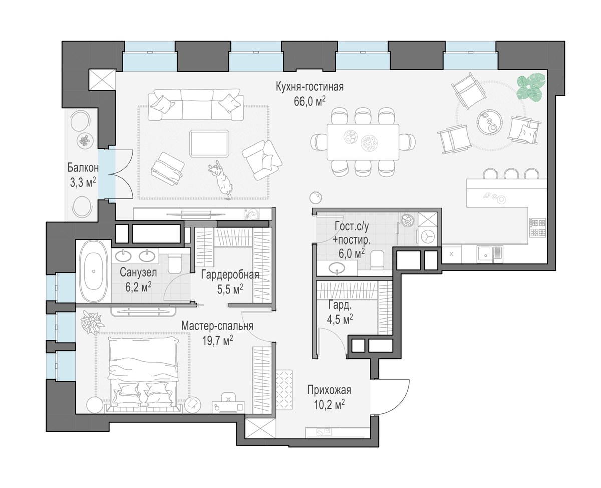Планировка 119.1 м²