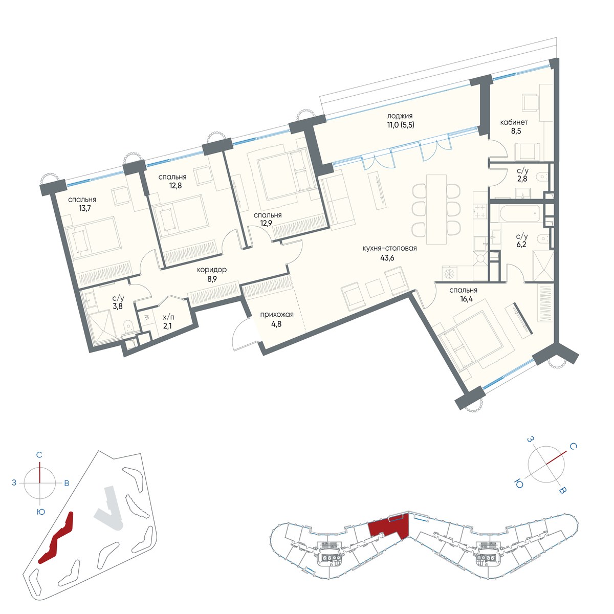 Планировка 142.0 м²