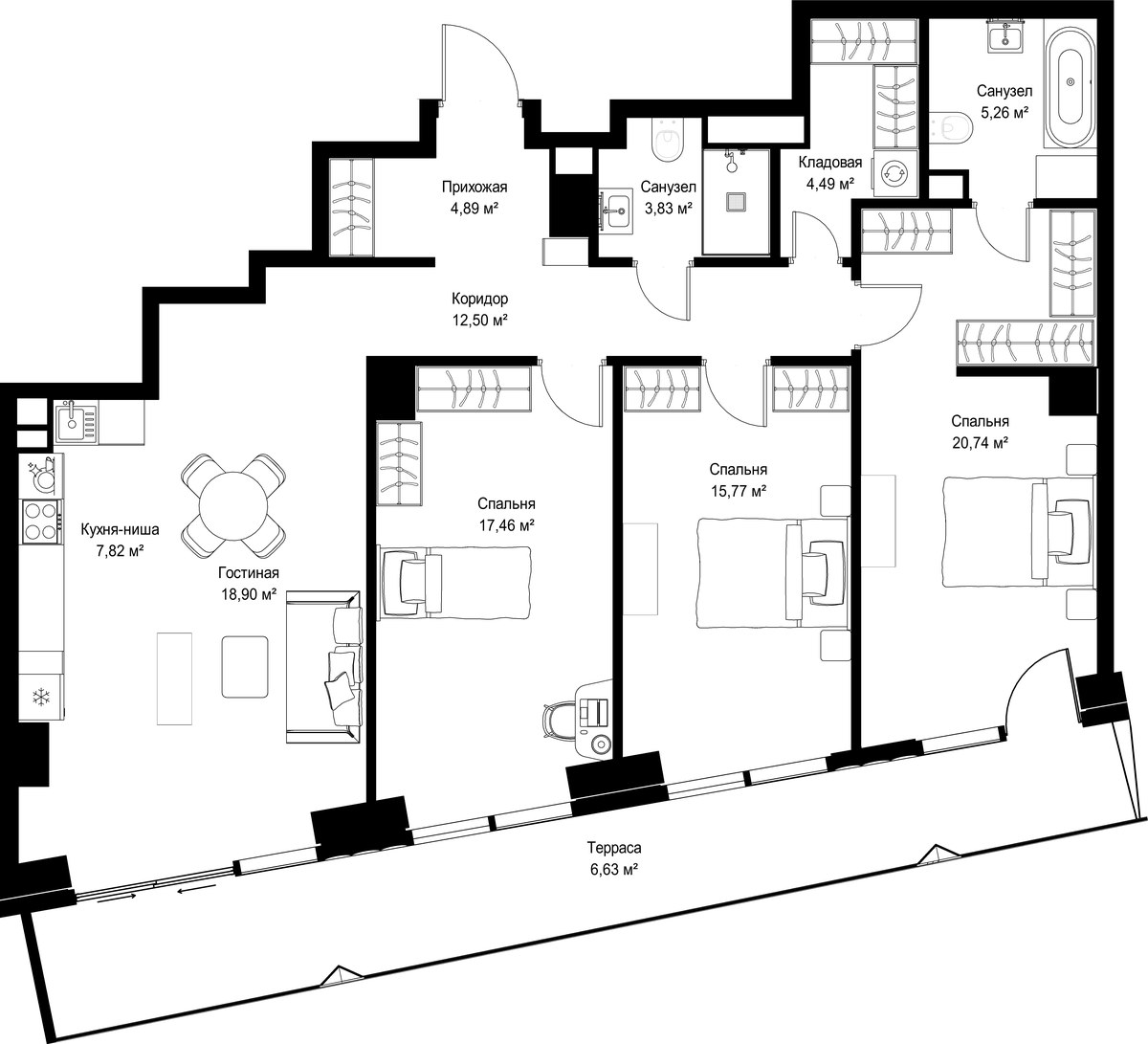 Планировка 118.29 м²
