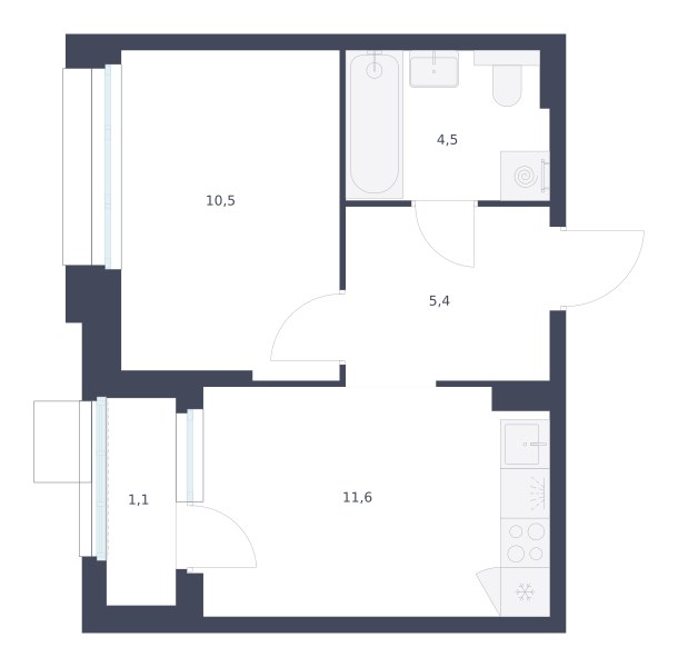 Планировка 33.1 м²
