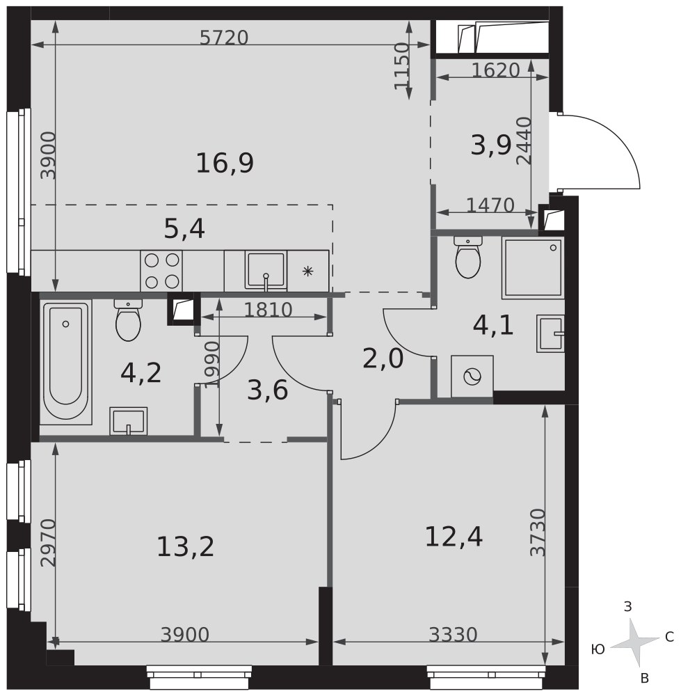 Планировка 65.7 м²