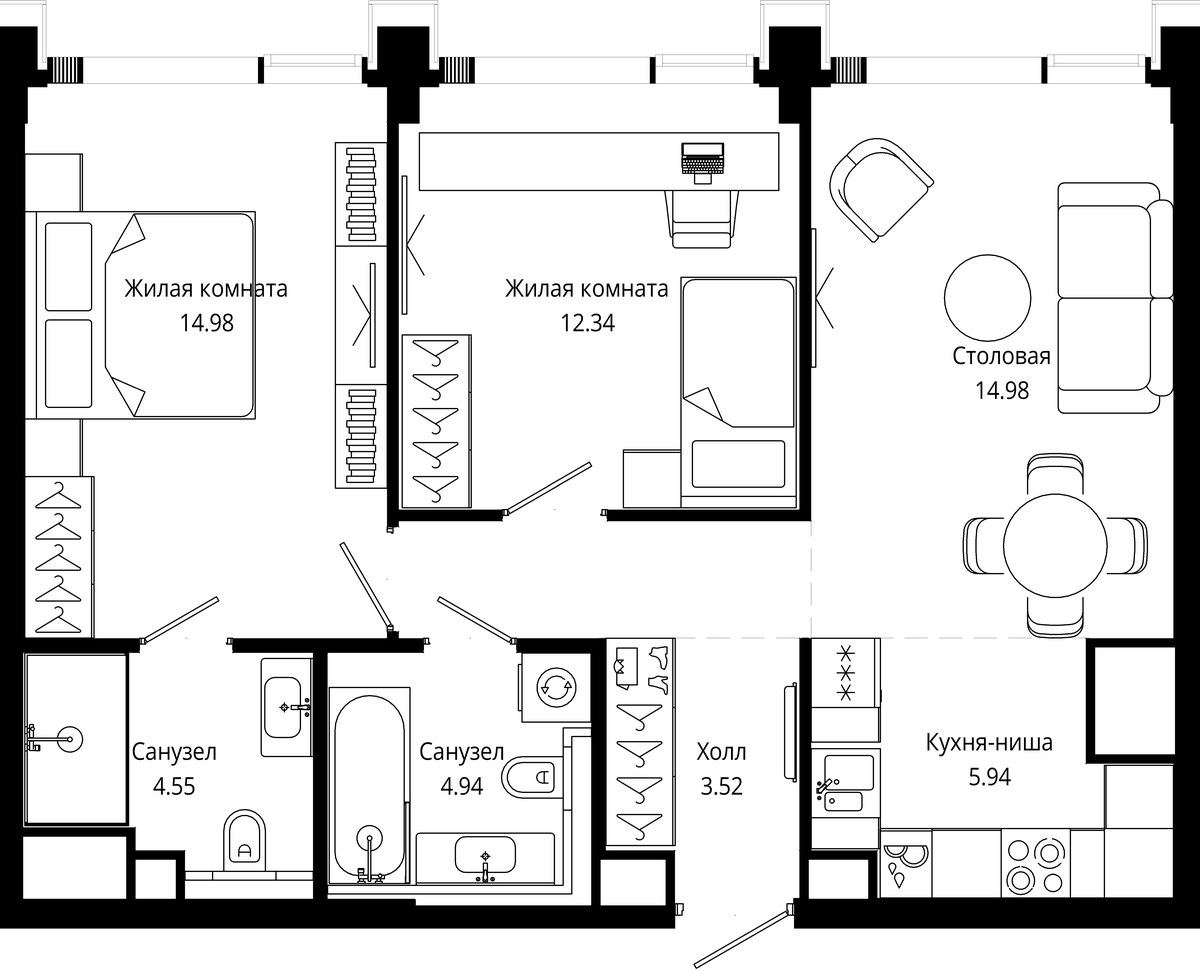 Планировка 66.5 м²