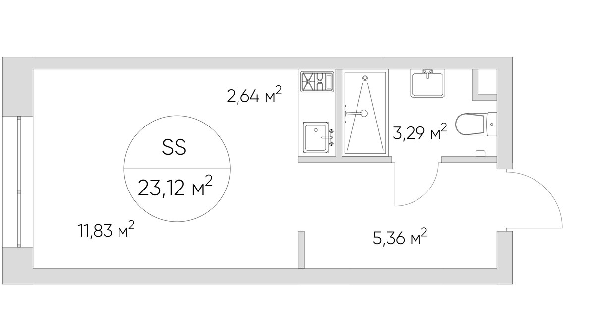 Планировка 23.2 м²