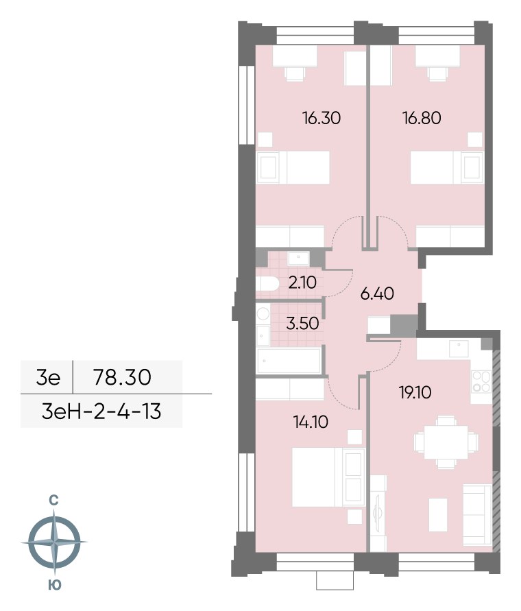 Планировка 78.3 м²