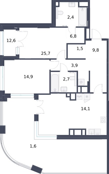Планировка 101.2 м²