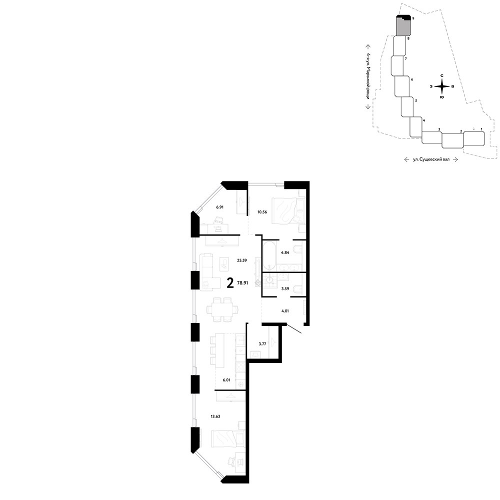 Планировка 78.91 м²