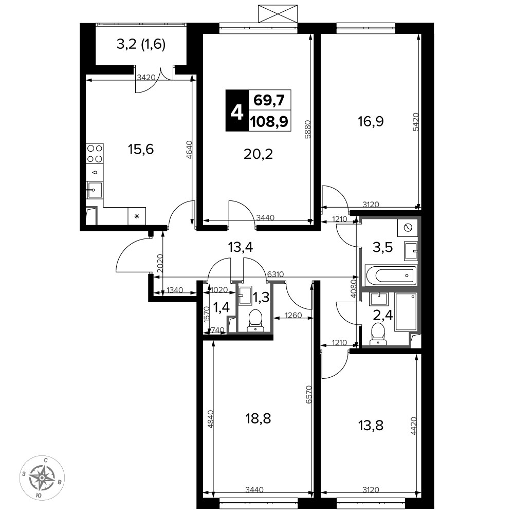 Планировка 110.2 м²