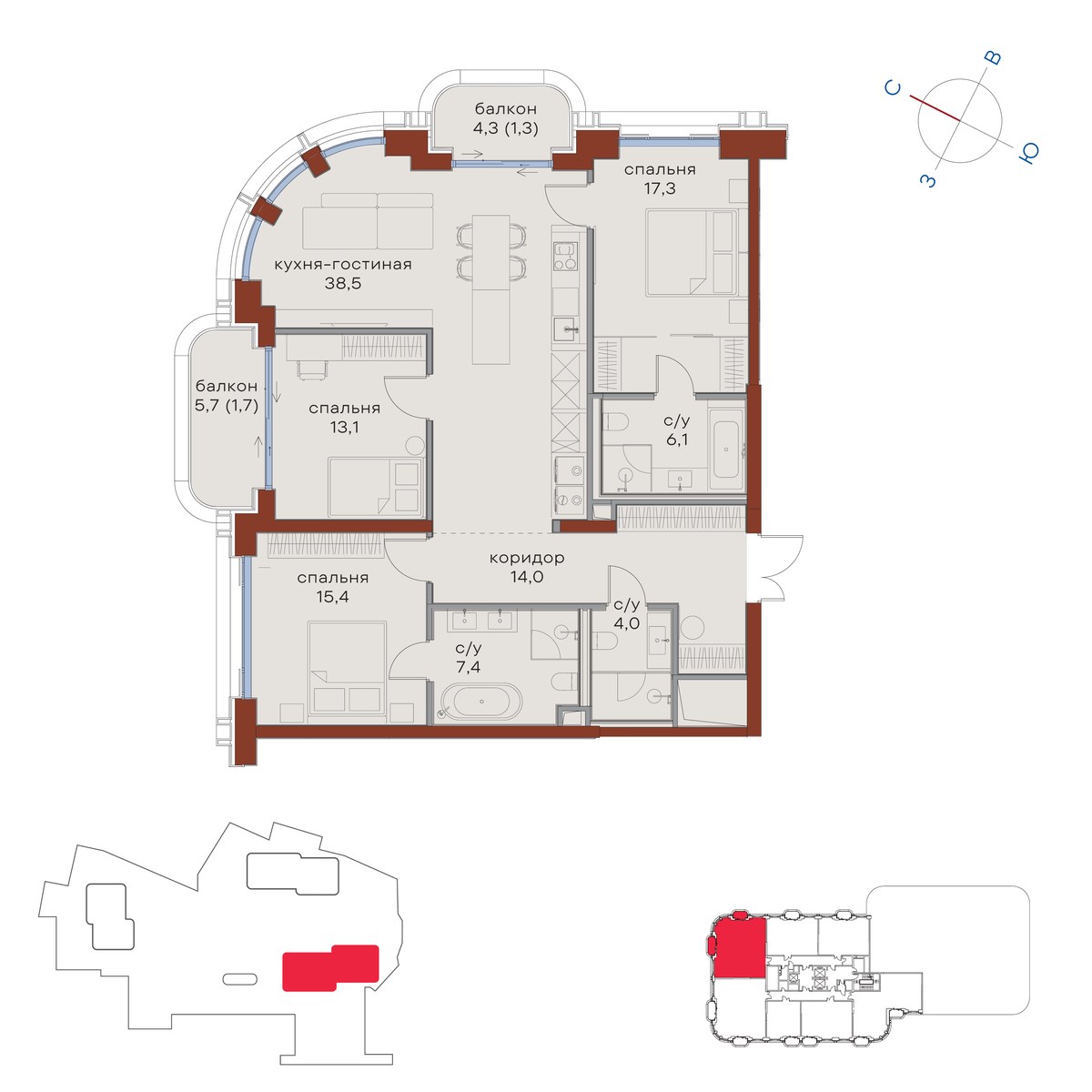 Планировка 118.8 м²