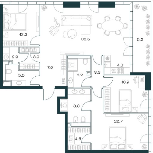 Планировка 137.6 м²