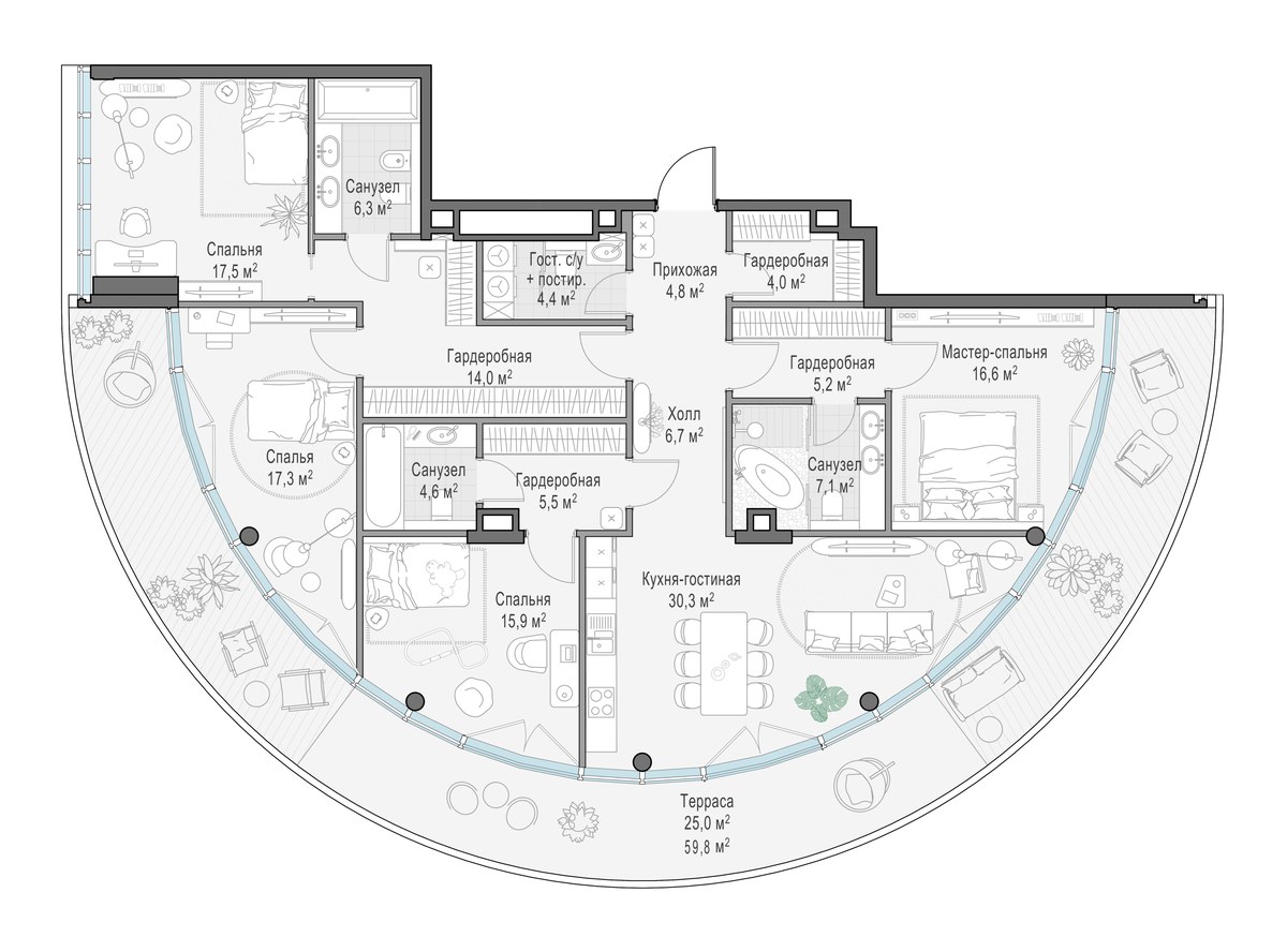 Планировка 168.0 м²