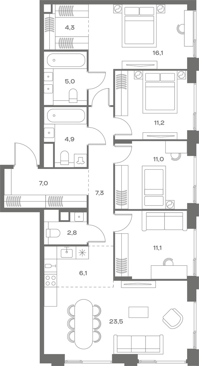 Планировка 110.3 м²