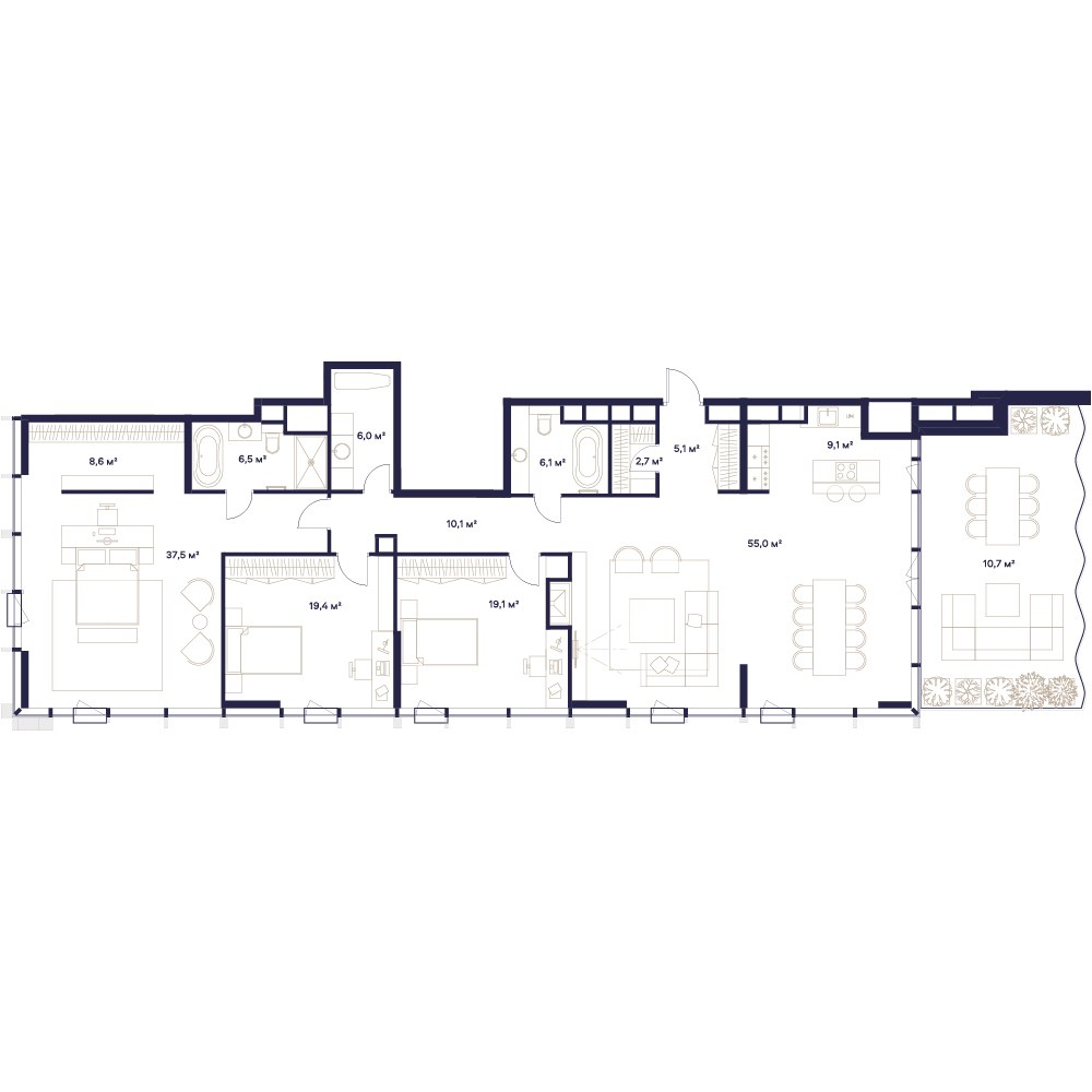 Планировка 190.9 м²