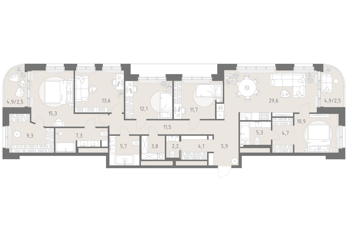 Планировка 158.0 м²