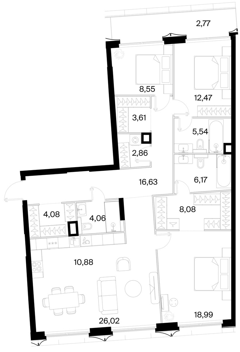 Планировка 130.71 м²