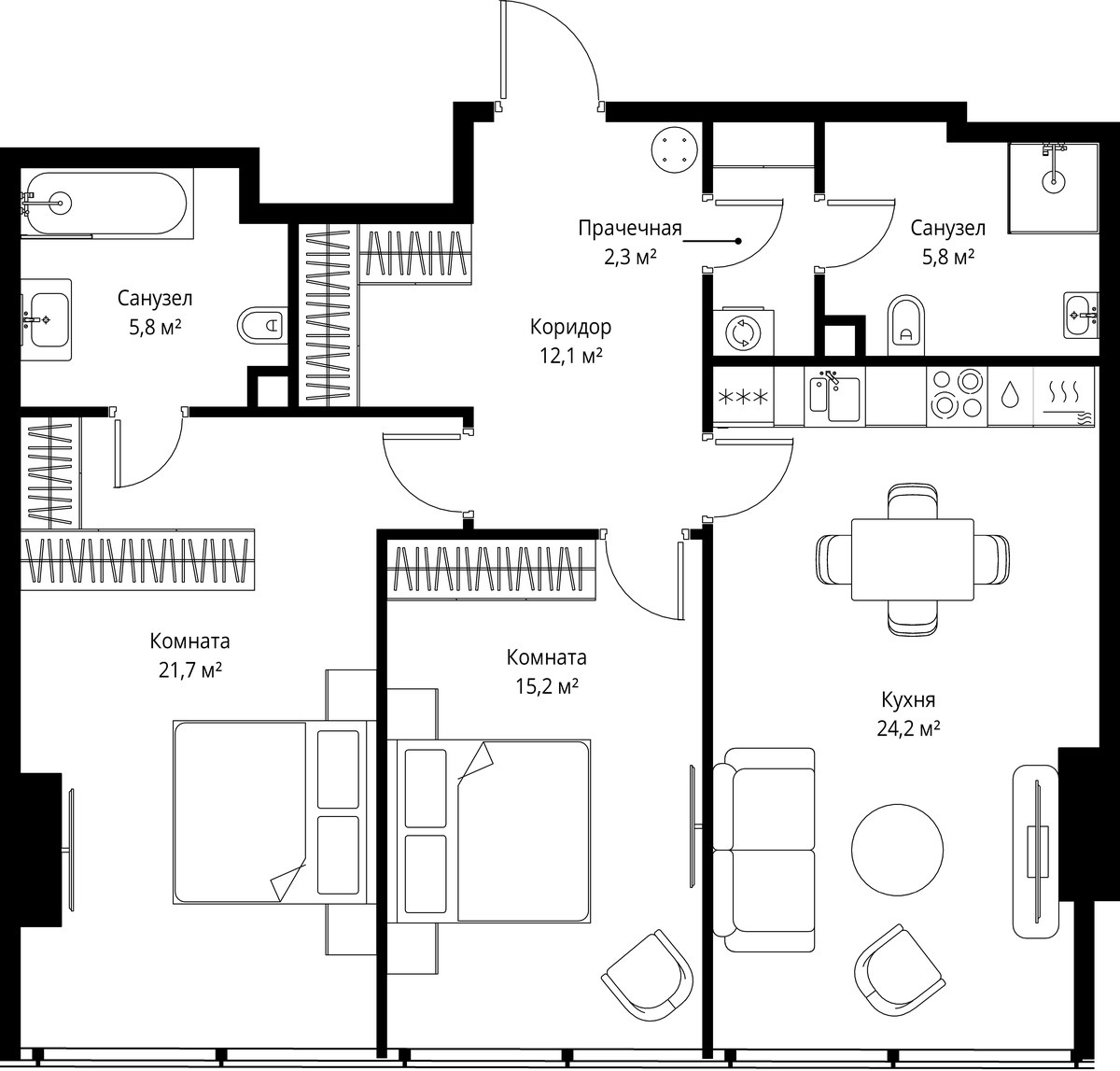Планировка 87.1 м²