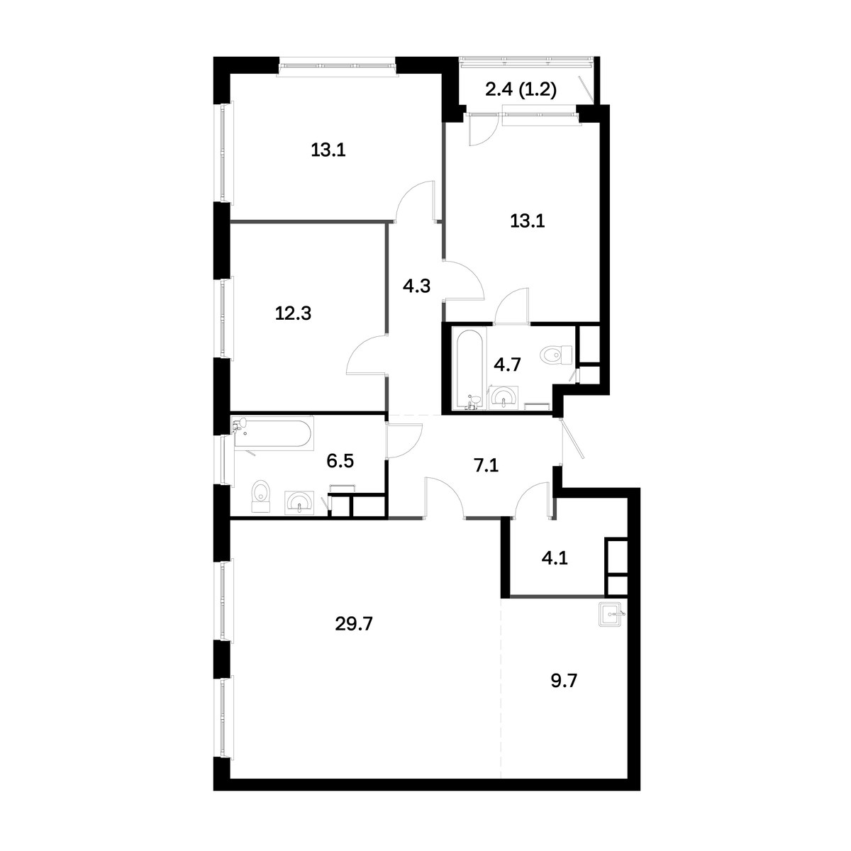Планировка 104.6 м²