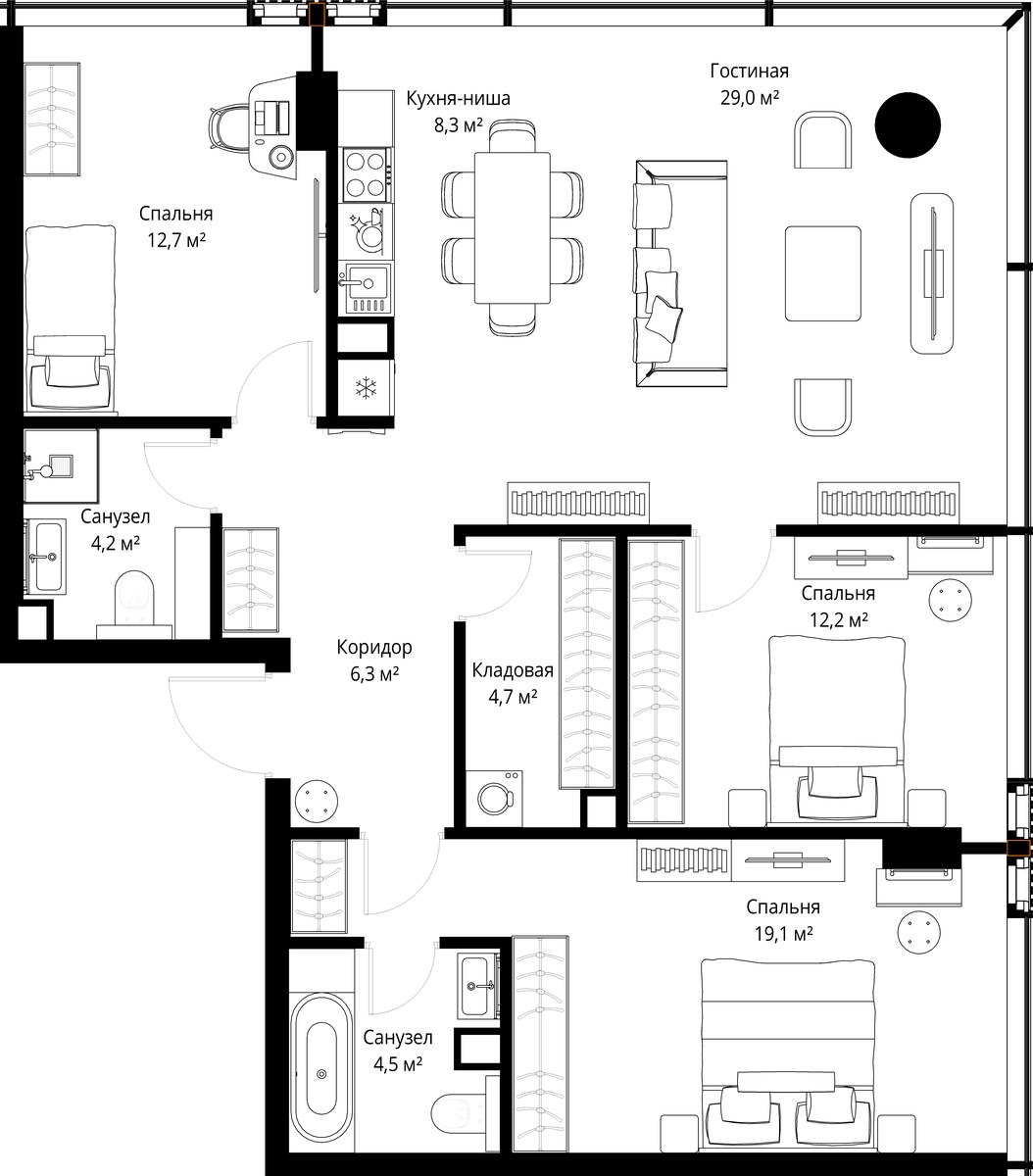 Планировка 101.0 м²