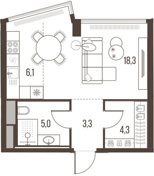 Планировка 37.0 м²