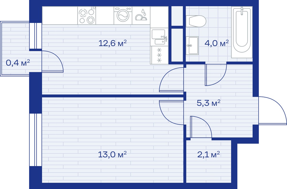 Планировка 37.0 м²