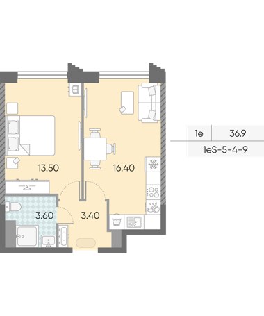 Планировка 36.9 м²