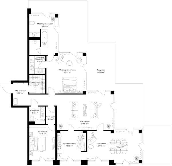 Планировка 191.3 м²