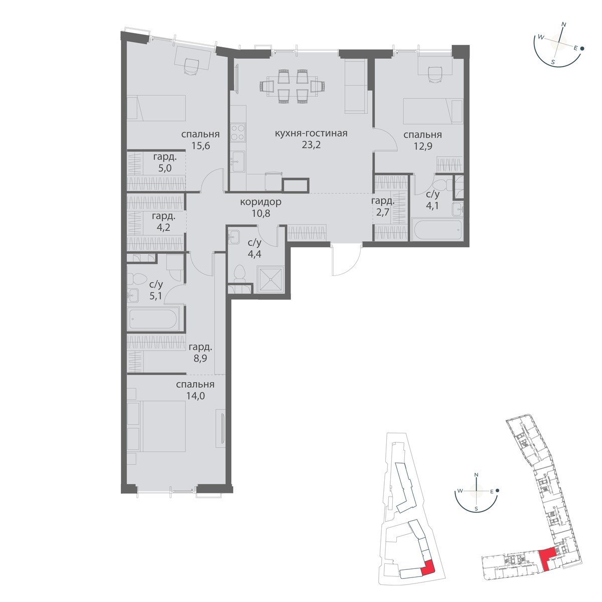 Планировка 108.9 м²