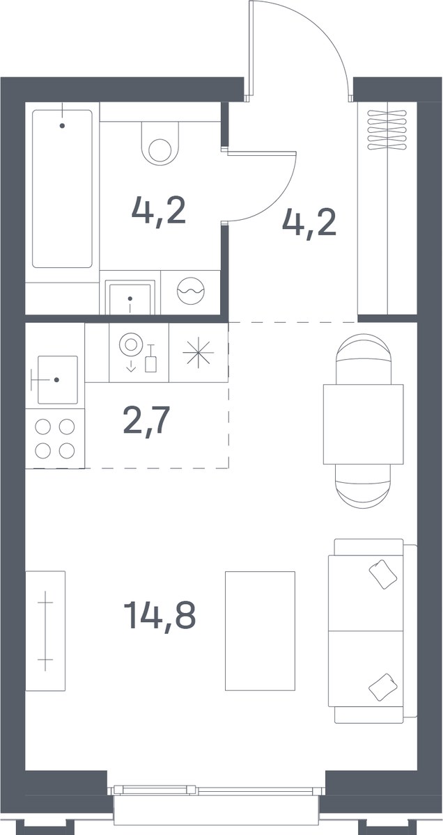 Планировка 25.9 м²