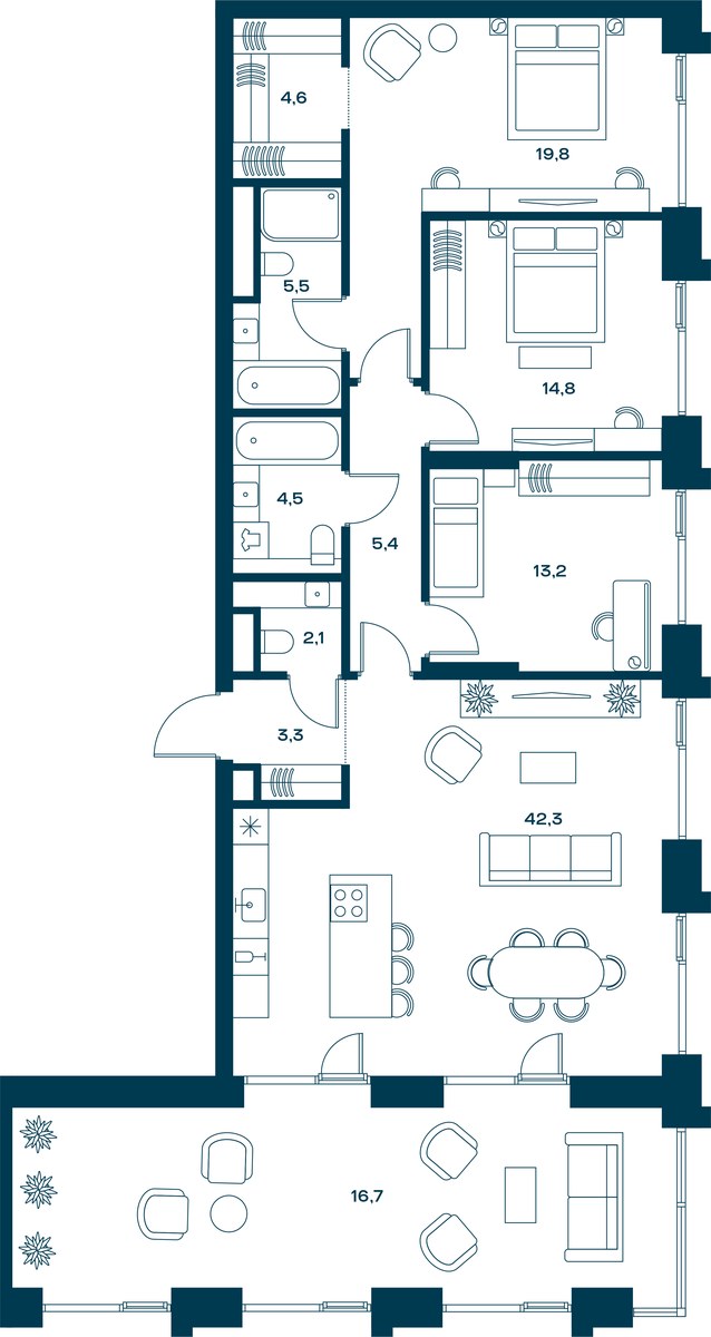 Планировка 137.2 м²