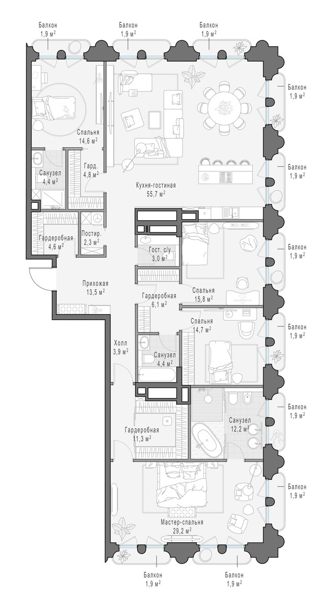Планировка 206.6 м²