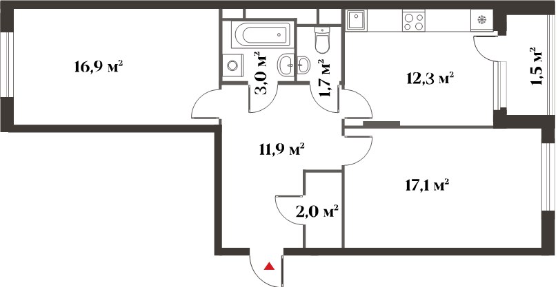 Планировка 65.0 м²