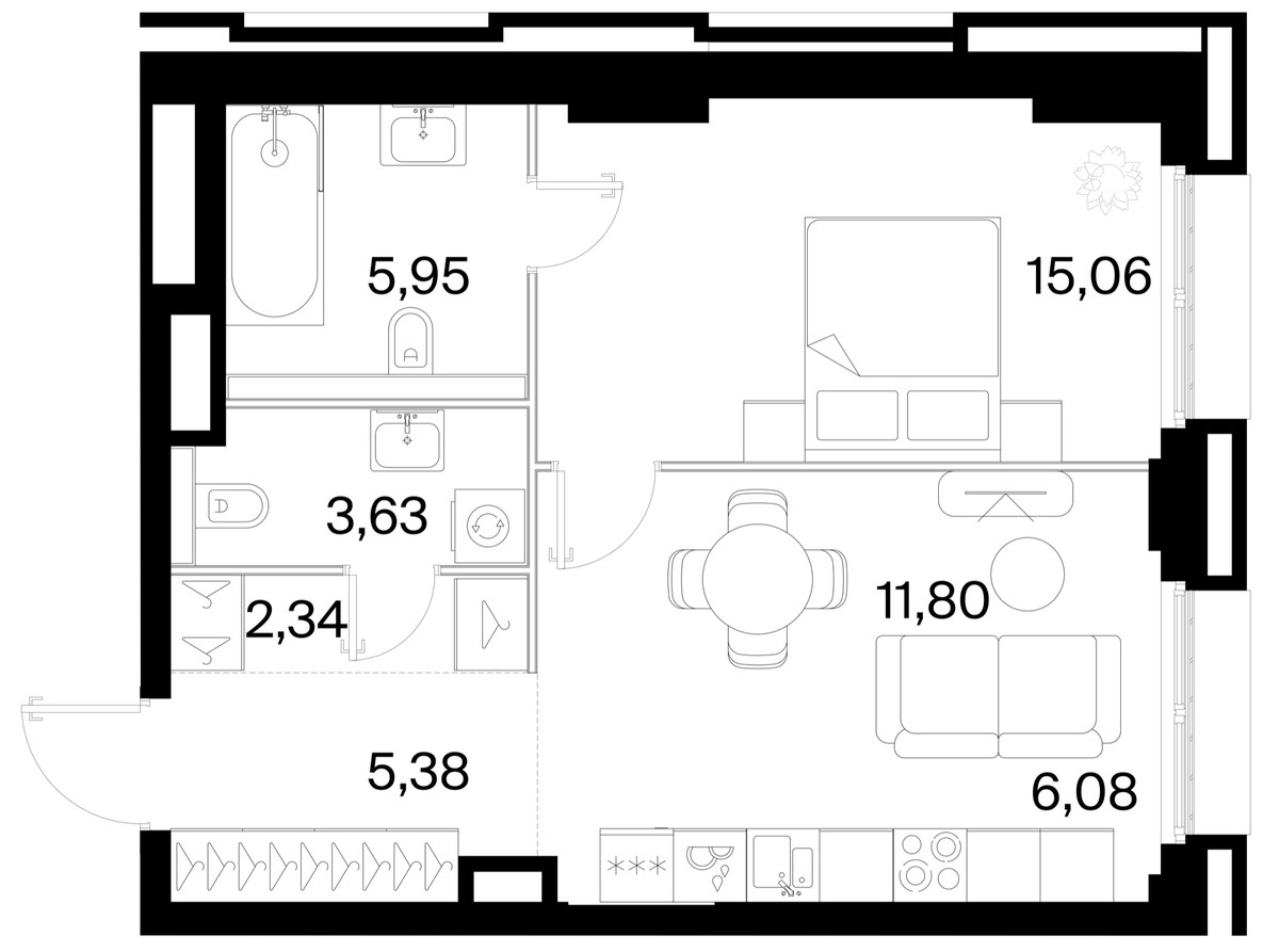 Планировка 50.24 м²