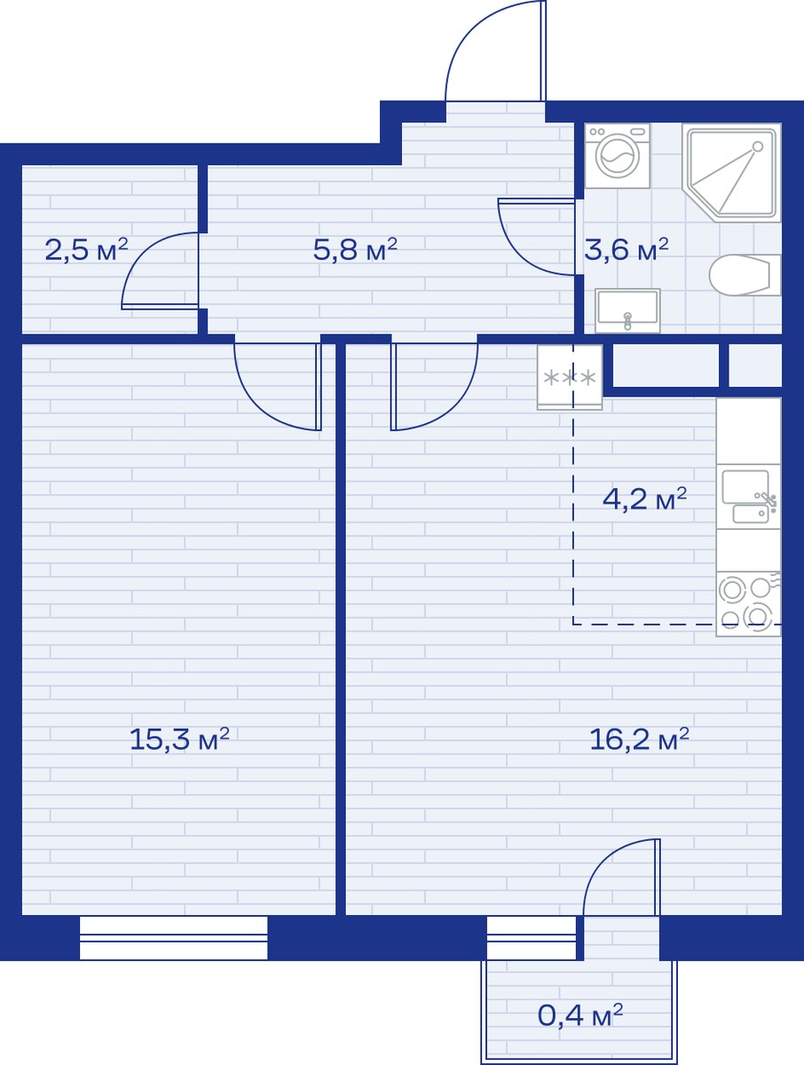 Планировка 48.0 м²