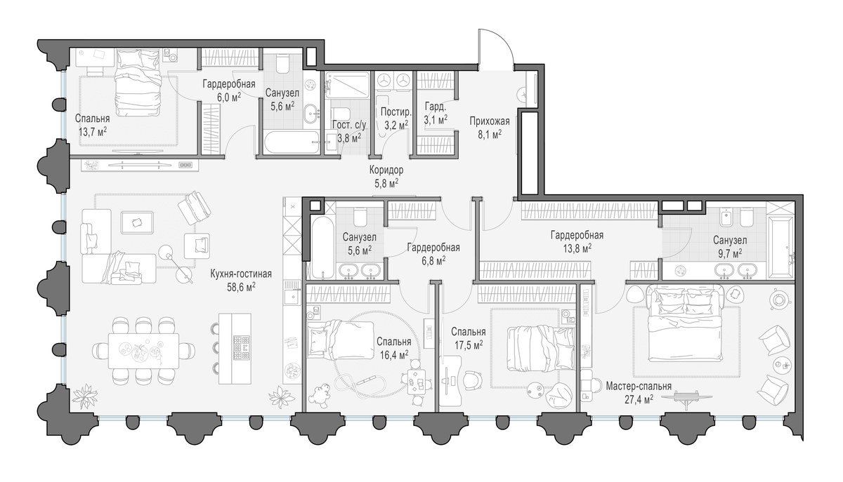 Планировка 204.8 м²
