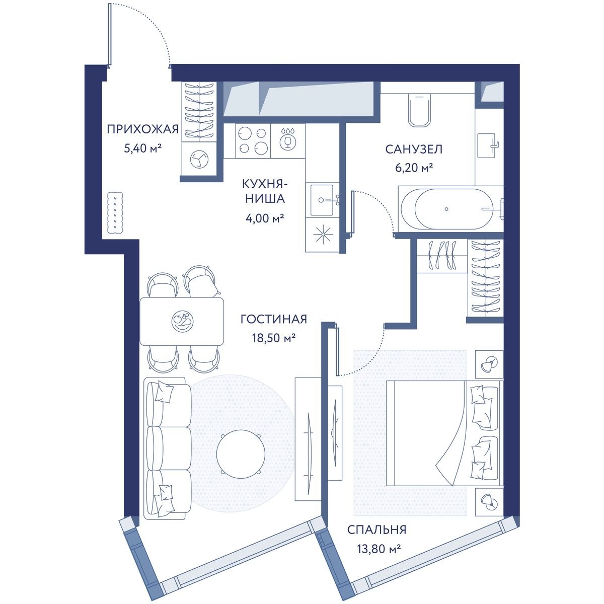 Планировка 48.0 м²