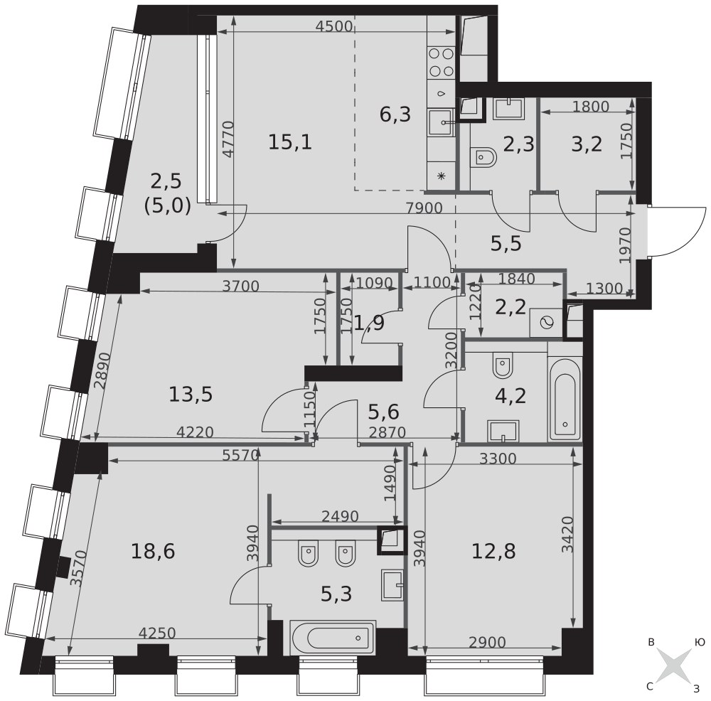 Планировка 99.0 м²