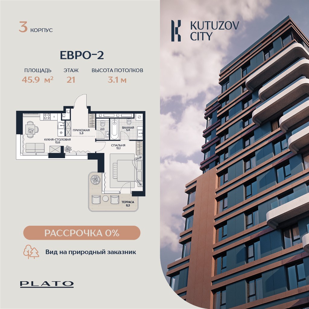 Планировка 45.9 м²
