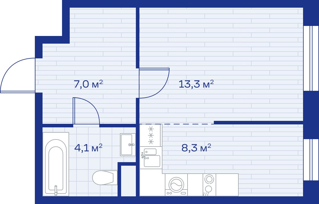 Планировка 33.0 м²