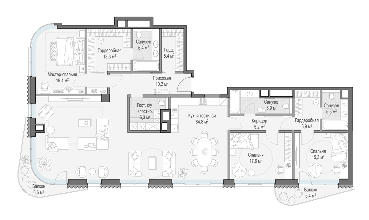 Планировка 203.6 м²