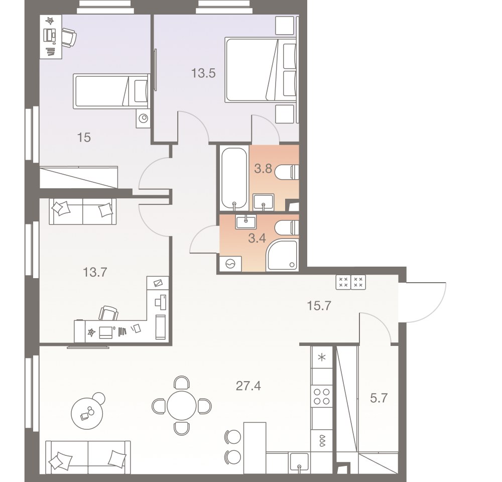 Планировка 98.2 м²