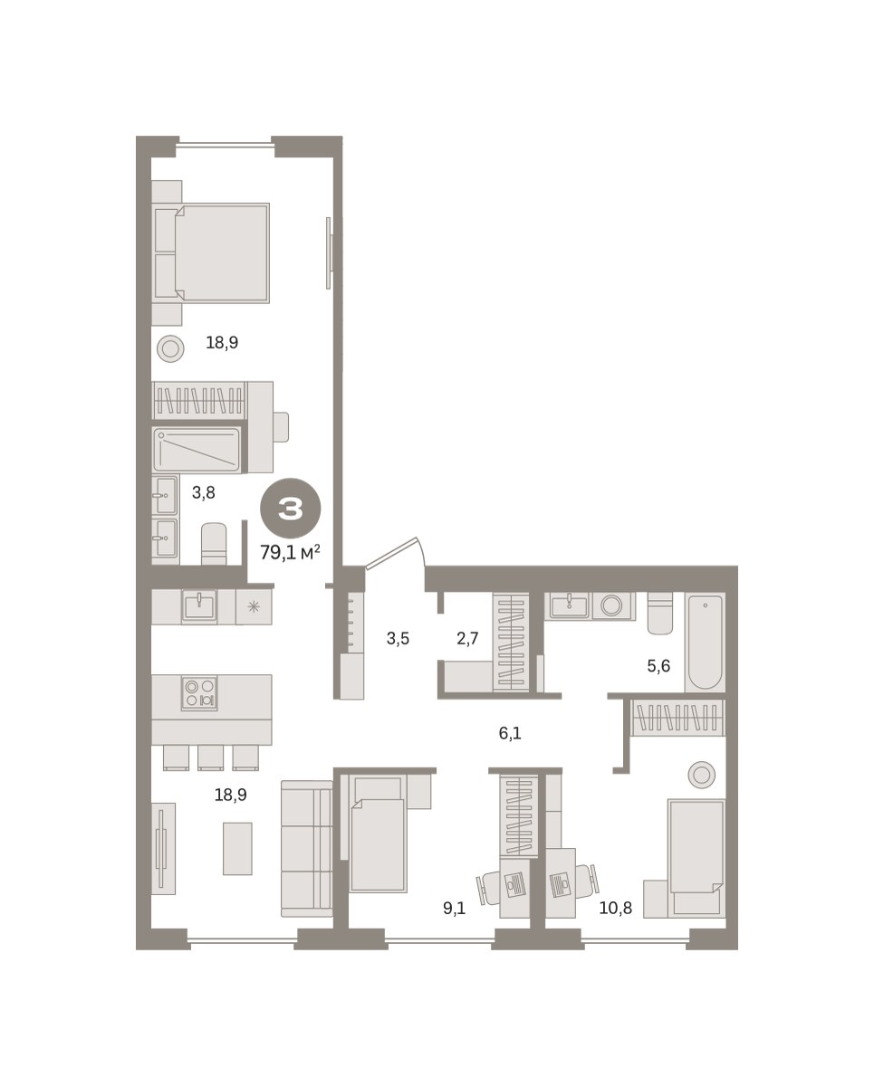 Планировка 79.11 м²